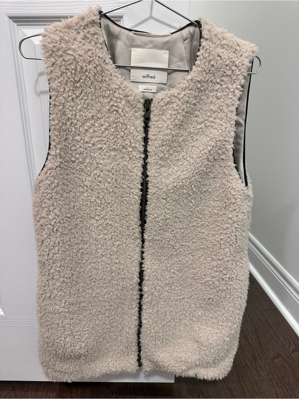 Wilfred Plush Ivory Teddy Vest Jacket